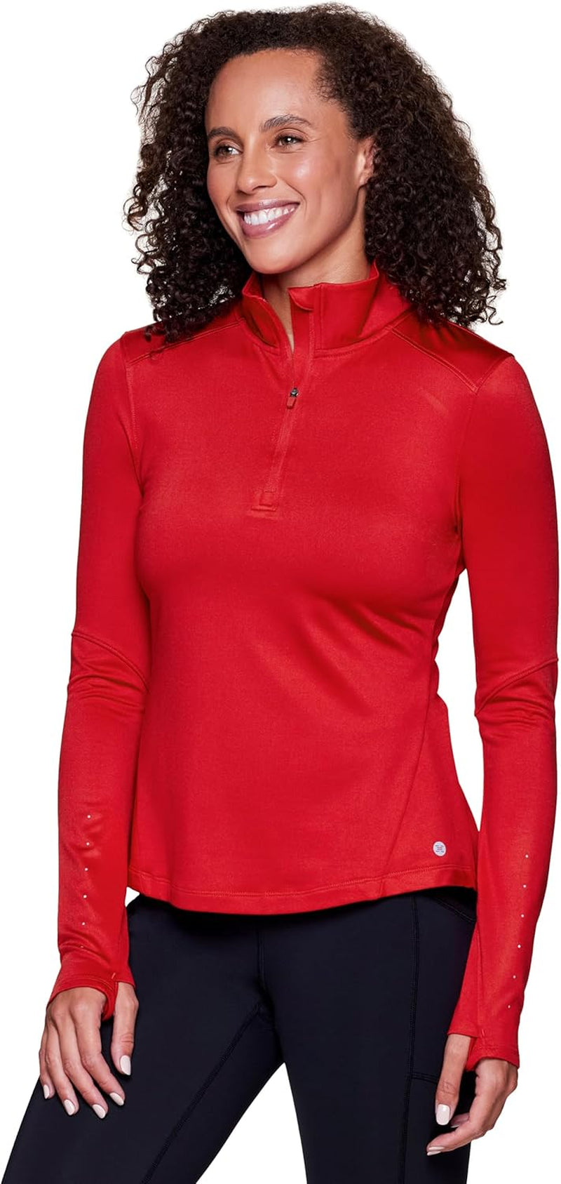 Active Women'S Lightweight Mock Neck Fleece Lined Zip up Pullover Athletic Running Shirt
