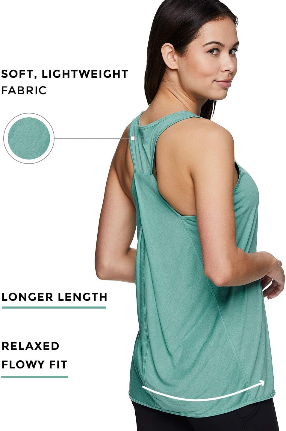 Active Workout Tank Top for Women Racerback Flowy Yoga Top Fashion Detail