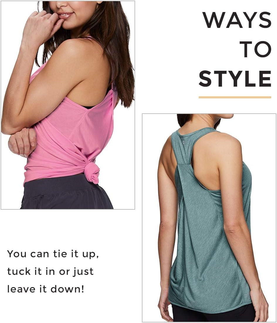 Active Workout Tank Top for Women Racerback Flowy Yoga Top Fashion Detail